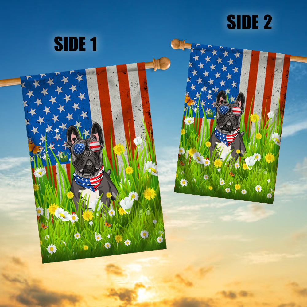 French Bull American USA Flag 4th of July Dog Lover On Independence Day | teecentury