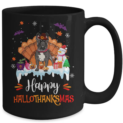 French Bulldog HalloThanksMas Halloween Thanksgiving Christmas Mug | teecentury