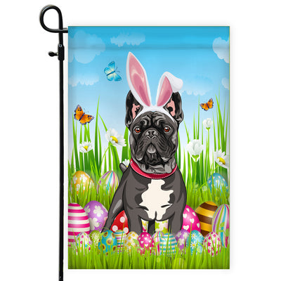 French Bulldog Happy Easter Day Holiday Flag Funny Dog Dog Wear Bunny Ears Headband Cute for Home Decor | teecentury