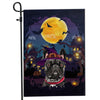 Frenchie Witch Halloween Flag Castle Background For Dog Lover Home Flag | Teecentury.com
