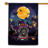 Frenchie Witch Halloween Flag Castle Background For Dog Lover Home Flag | Teecentury.com