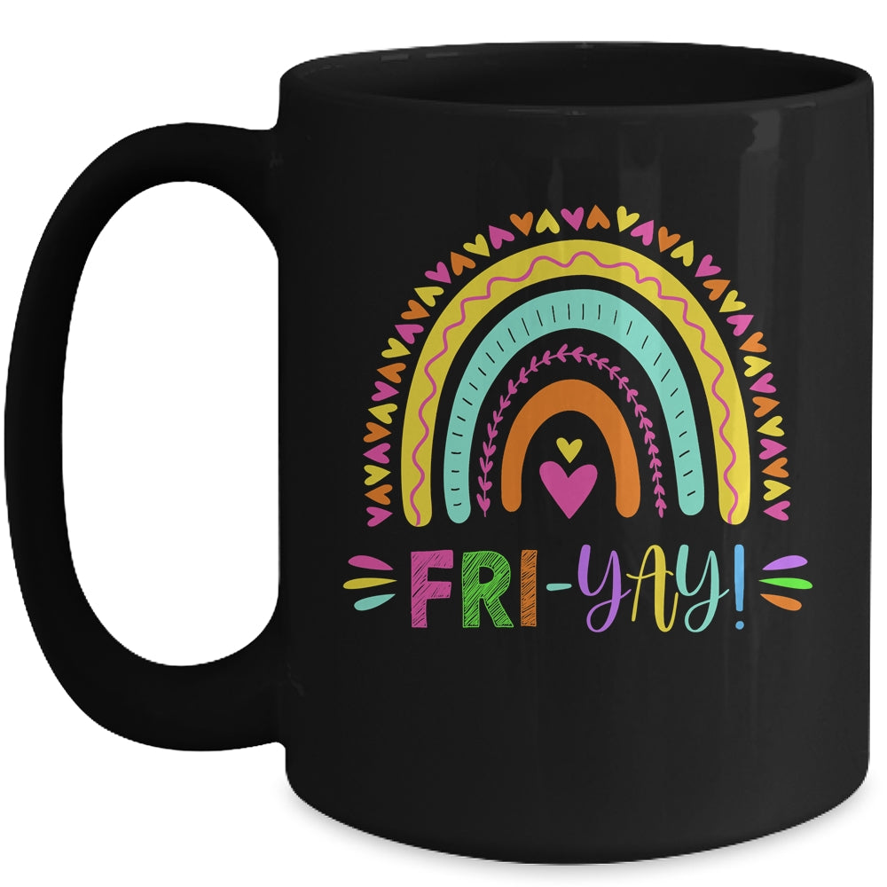Fri-Yay Funny Teacher Weekend Back To School Mug Coffee Mug | Teecentury.com