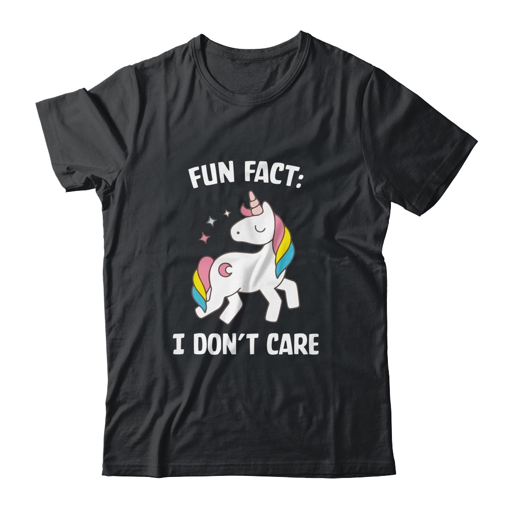Fun Fact I Dont Care Funny Unicorn Saying T-Shirt & Tank Top | Teecentury.com