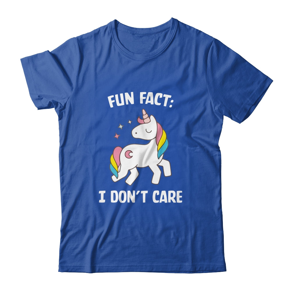 Fun Fact I Dont Care Funny Unicorn Saying T-Shirt & Tank Top | Teecentury.com