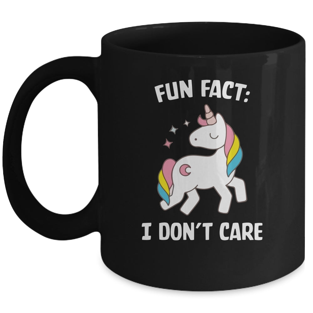 Fun Fact I Dont Care Funny Unicorn Saying Mug Coffee Mug | Teecentury.com