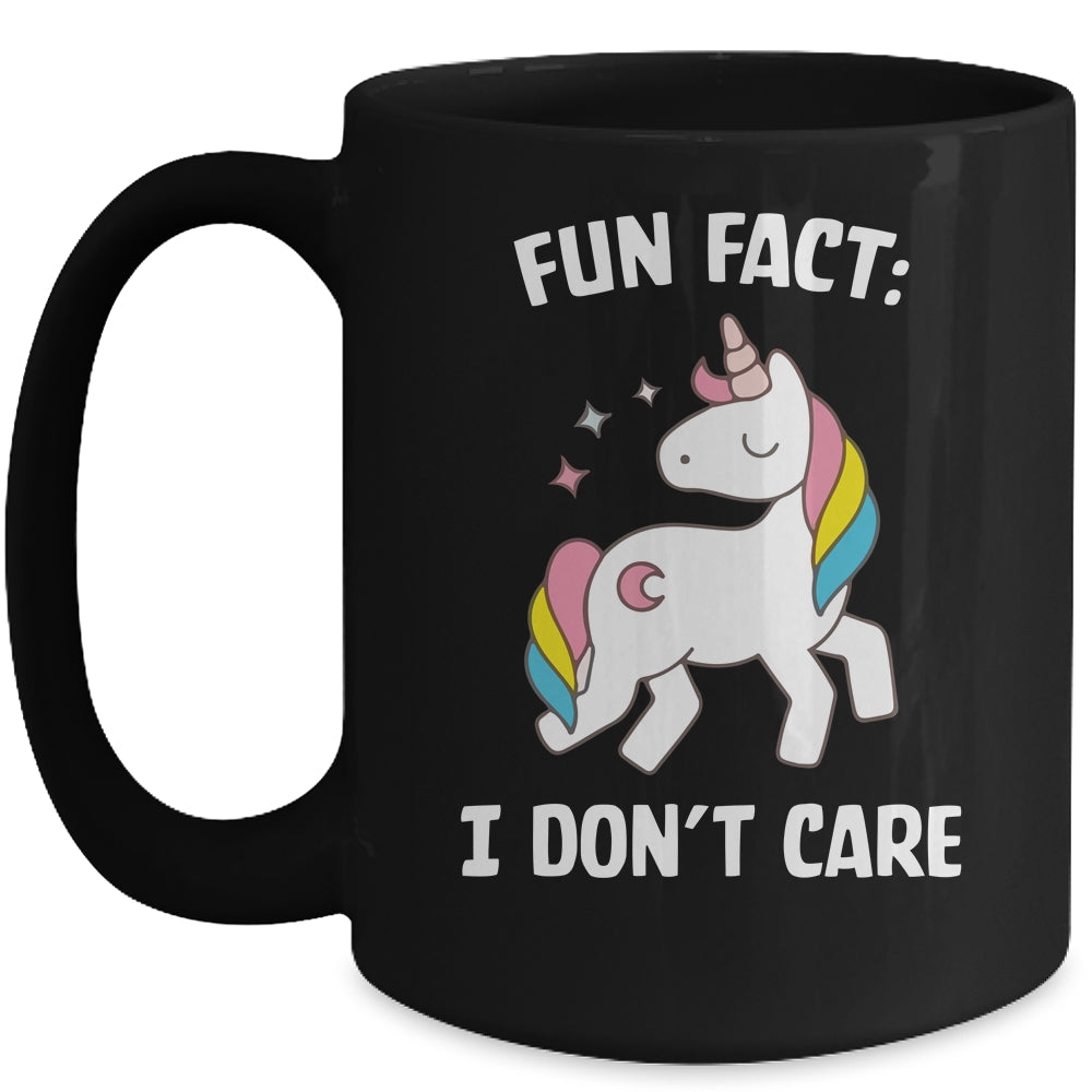Fun Fact I Dont Care Funny Unicorn Saying Mug Coffee Mug | Teecentury.com