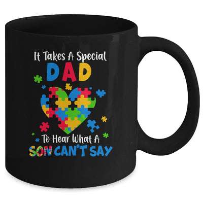 Fun Heart Puzzle Dad Autism Awareness Family Support Mug | teecentury
