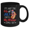 Funny 4th Of July Hot Dog Wiener Comes Out Humor Mug Coffee Mug | Teecentury.com