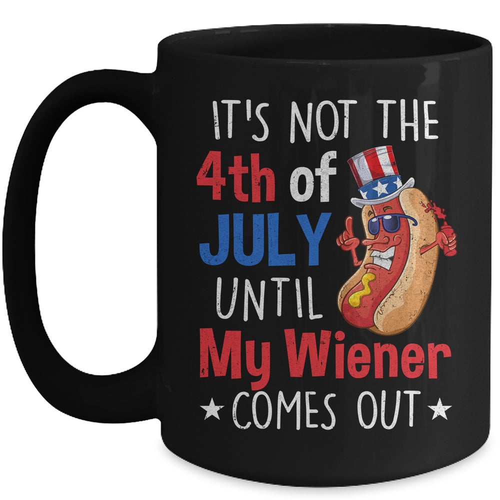 Funny 4th Of July Hot Dog Wiener Comes Out Humor Mug Coffee Mug | Teecentury.com