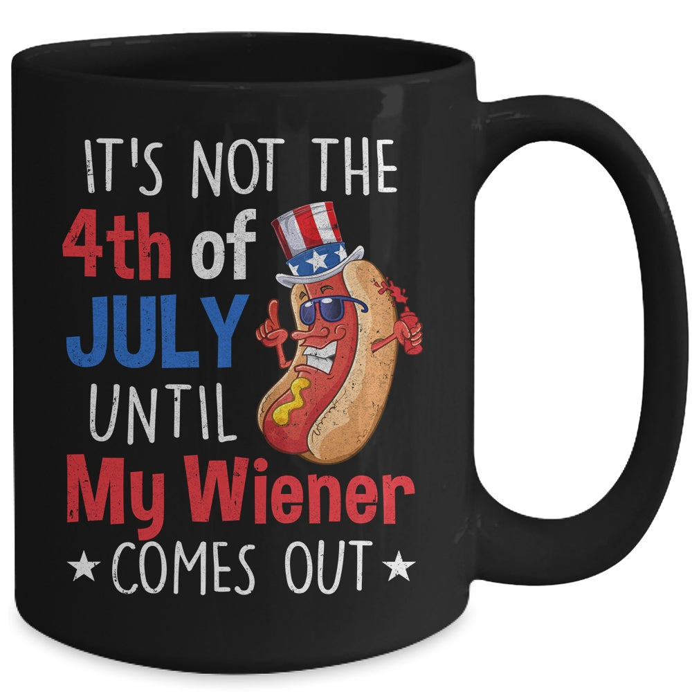Funny 4th Of July Hot Dog Wiener Comes Out Humor Mug Coffee Mug | Teecentury.com