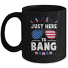 Funny 4th Of July I'm Just Here To Bang USA Flag Sunglasses Mug Coffee Mug | Teecentury.com