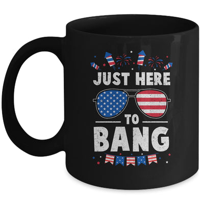 Funny 4th Of July I'm Just Here To Bang USA Flag Sunglasses Mug Coffee Mug | Teecentury.com