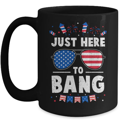 Funny 4th Of July I'm Just Here To Bang USA Flag Sunglasses Mug Coffee Mug | Teecentury.com