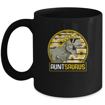 Funny Aunt Saurus Sunflower Dinosaur Aunt T Rex Mug Coffee Mug | Teecentury.com