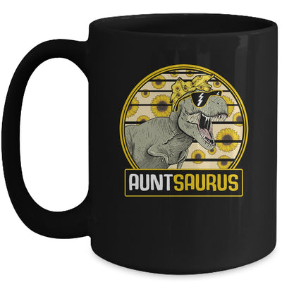 Funny Aunt Saurus Sunflower Dinosaur Aunt T Rex Mug Coffee Mug | Teecentury.com