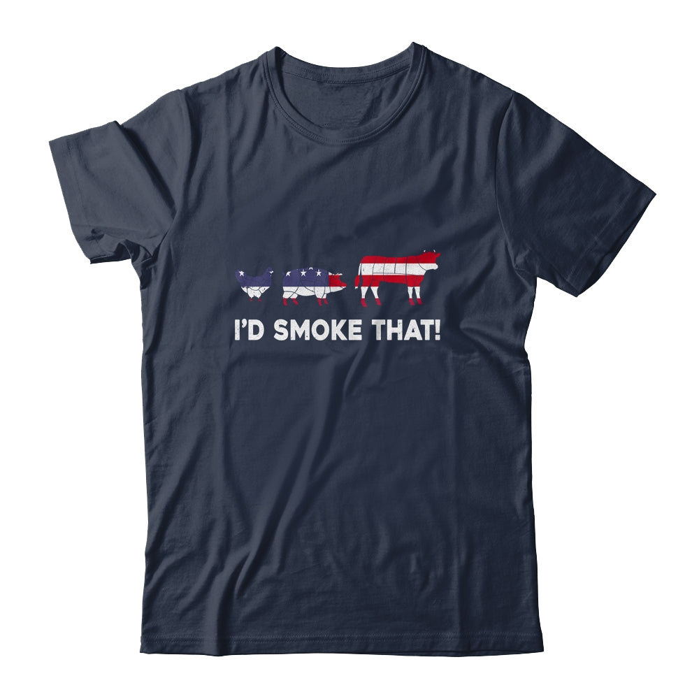 Funny BBQ I'd Smoke That Meat Grill Chef Gift T-Shirt & Hoodie | Teecentury.com