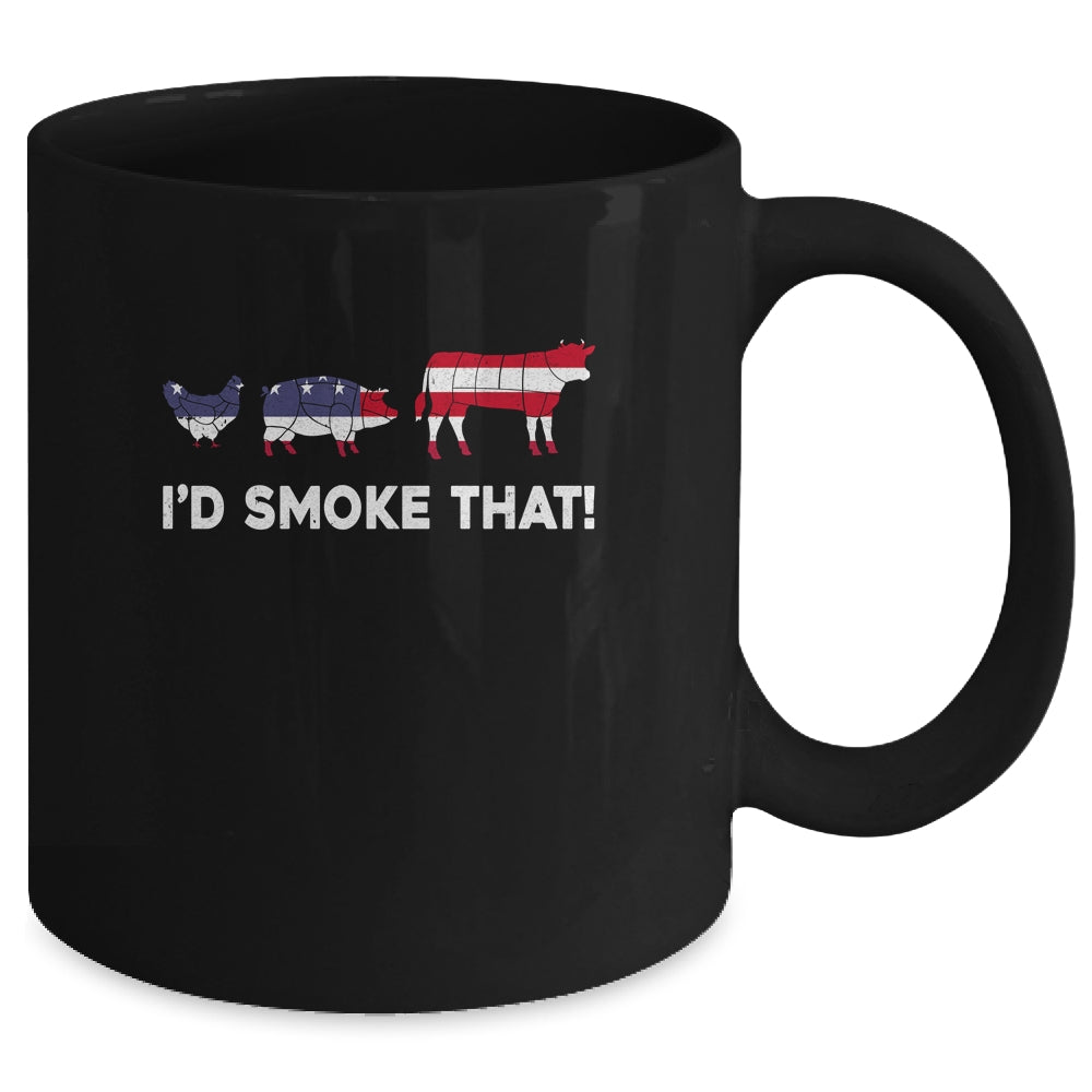 Funny BBQ I'd Smoke That Meat Grill Chef Gift Mug Coffee Mug | Teecentury.com