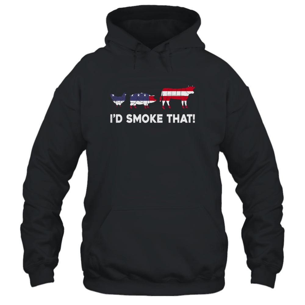 Funny BBQ I'd Smoke That Meat Grill Chef Gift T-Shirt & Hoodie | Teecentury.com