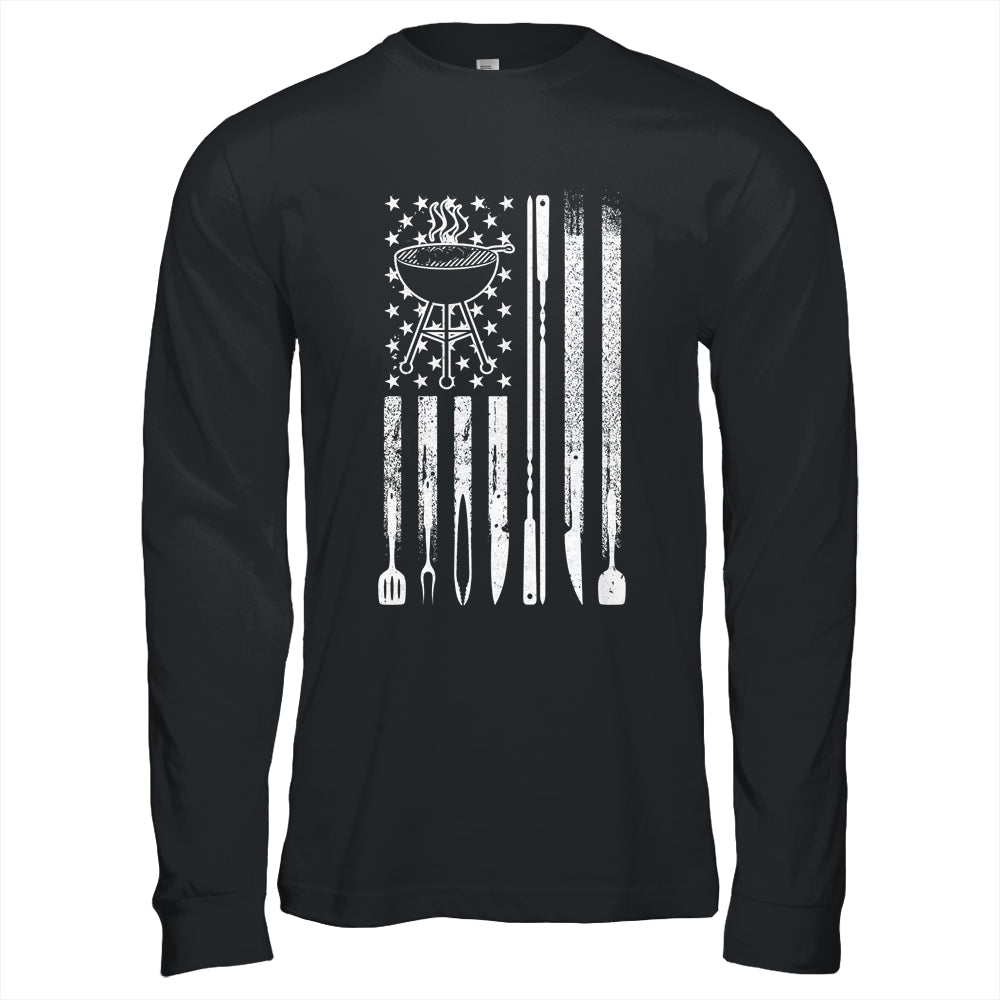 Funny BBQ Smoker Smoking Grilling And Barbecue Us Flag Shirt & Hoodie | teecentury
