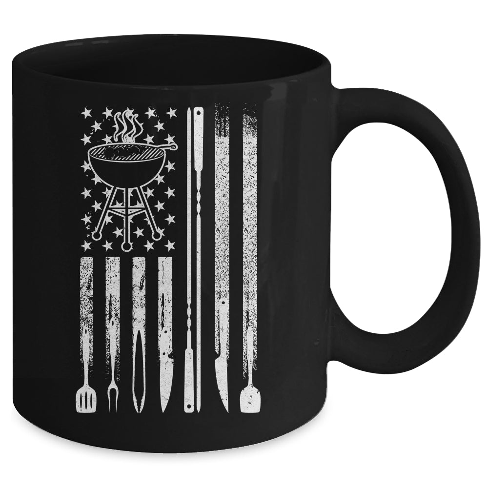 Funny BBQ Smoker Smoking Grilling And Barbecue Us Flag Mug | teecentury
