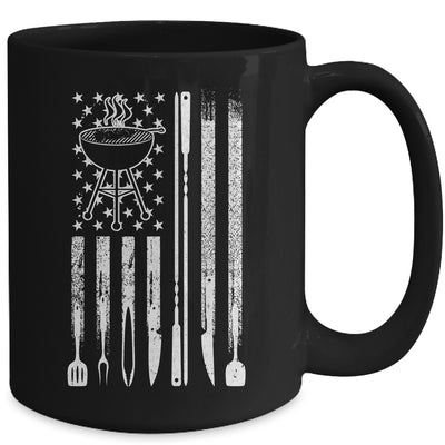 Funny BBQ Smoker Smoking Grilling And Barbecue Us Flag Mug | teecentury