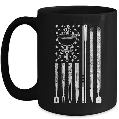 Funny BBQ Smoker Smoking Grilling And Barbecue Us Flag Mug | teecentury