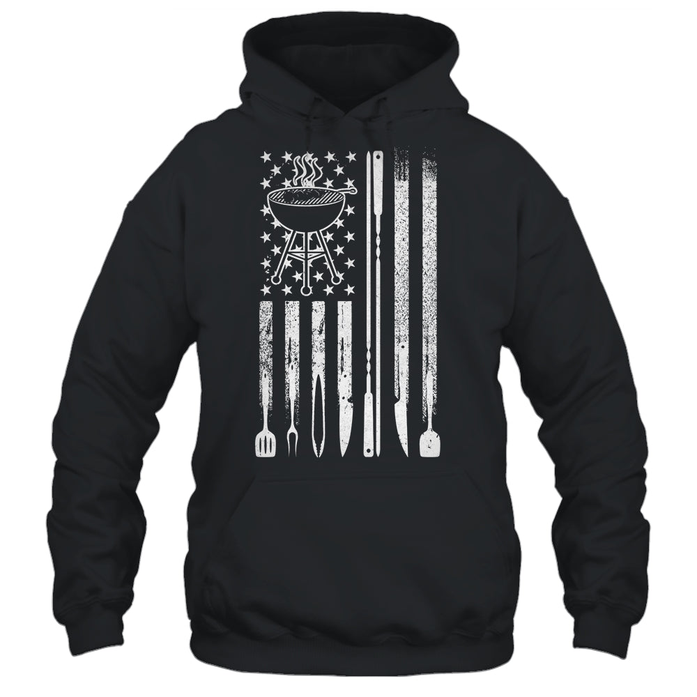 Funny BBQ Smoker Smoking Grilling And Barbecue Us Flag Shirt & Hoodie | teecentury
