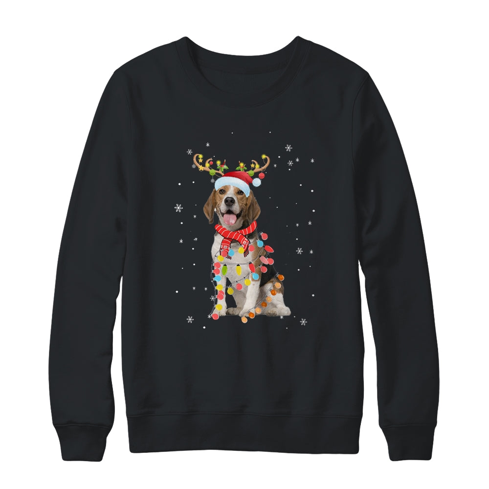 Funny Beagle Christmas Tree Santa Reindeer Pajamas T-Shirt & Sweatshirt | Teecentury.com