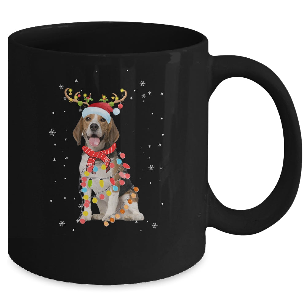 Funny Beagle Christmas Tree Santa Reindeer Pajamas Mug Coffee Mug | Teecentury.com