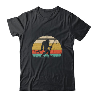 Funny Bigfoot Fishing Sasquatch Outdoor Retro Men Women Shirt & Hoodie | teecentury