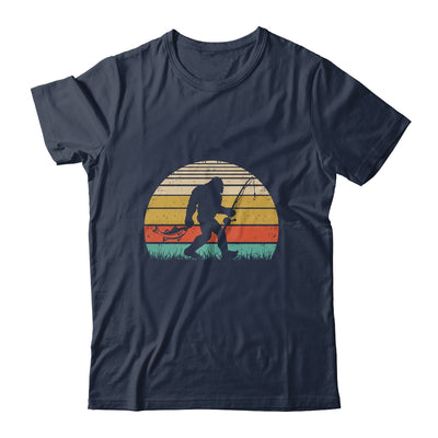 Funny Bigfoot Fishing Sasquatch Outdoor Retro Men Women Shirt & Hoodie | teecentury