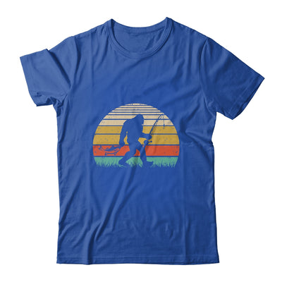 Funny Bigfoot Fishing Sasquatch Outdoor Retro Men Women Shirt & Hoodie | teecentury
