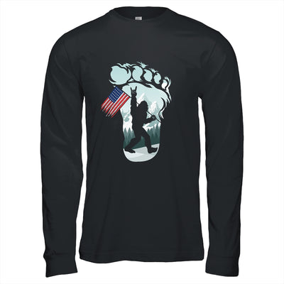 Funny Bigfoot Rock And Roll USA Flag For Believers T-Shirt & Hoodie | Teecentury.com