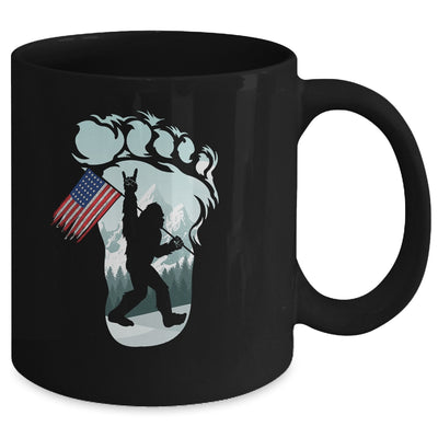 Funny Bigfoot Rock And Roll USA Flag For Believers Mug Coffee Mug | Teecentury.com