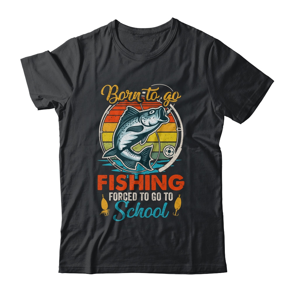 Funny Born To Go Fishing Bass Fish Fisherman Boys Kids Shirt