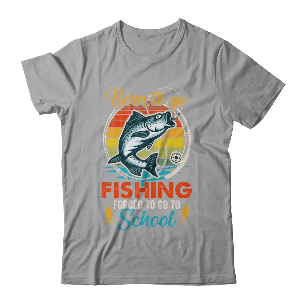 Funny Born to Go Fishing Bass Fish Fisherman Boys Kids Gift T-shirts Pullover Hoodies Black/S