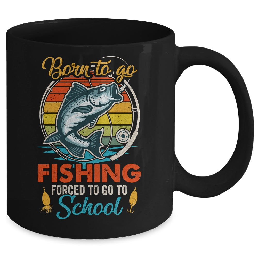 Funny Born To Go Fishing Bass Fish Fisherman Boys Kids Mug | teecentury