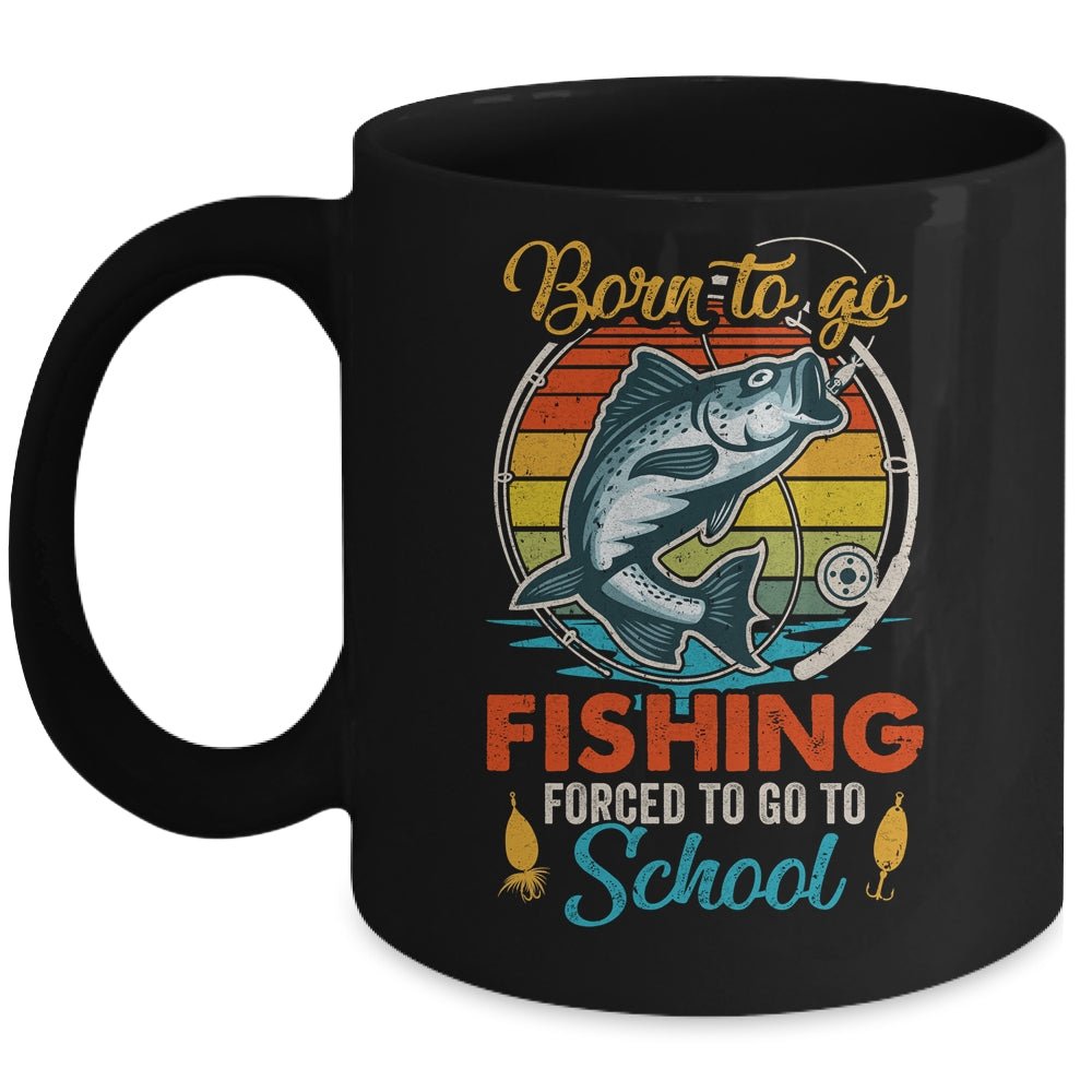 Funny Born To Go Fishing Bass Fish Fisherman Boys Kids Mug | teecentury