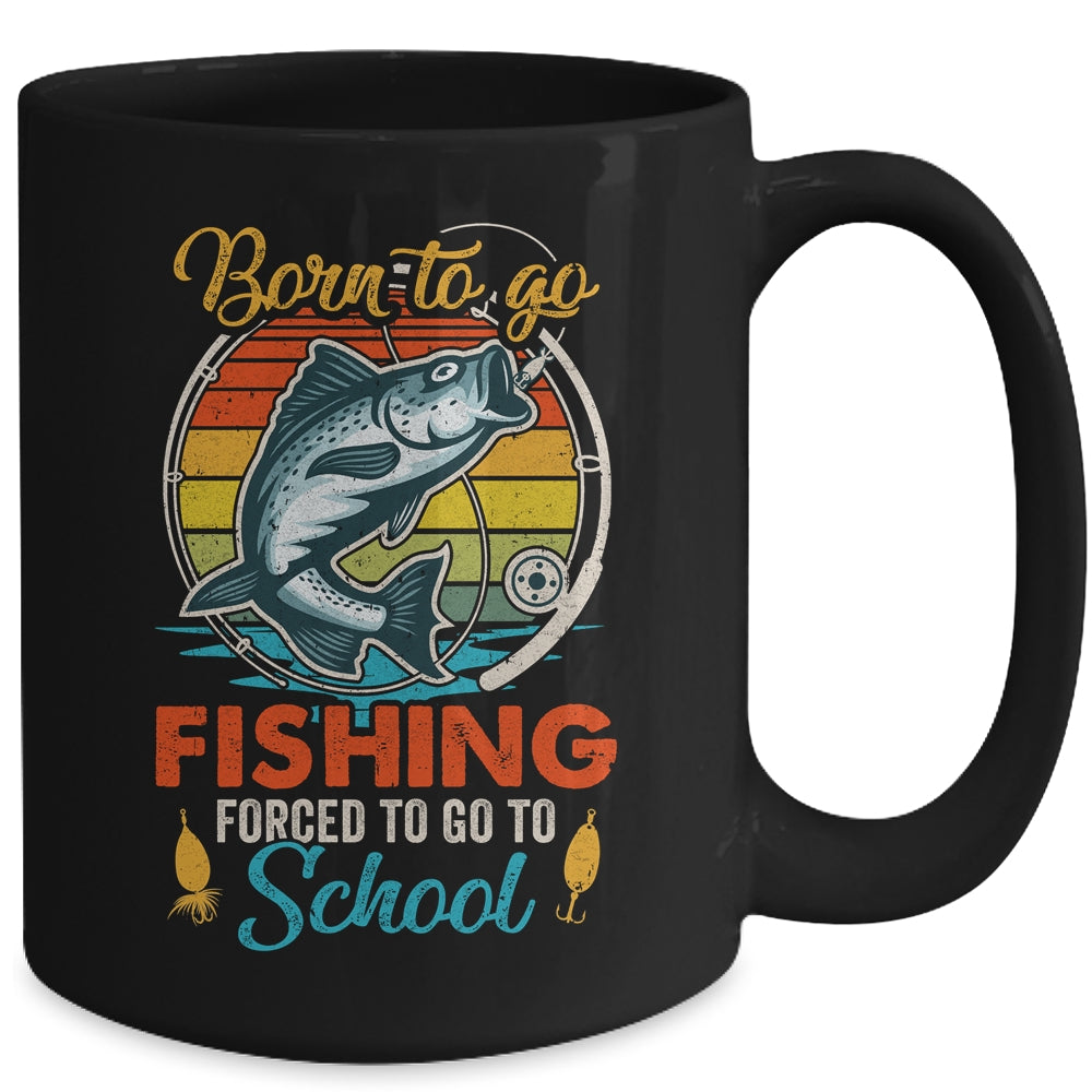 Funny Born To Go Fishing Bass Fish Fisherman Boys Kids Mug | teecentury