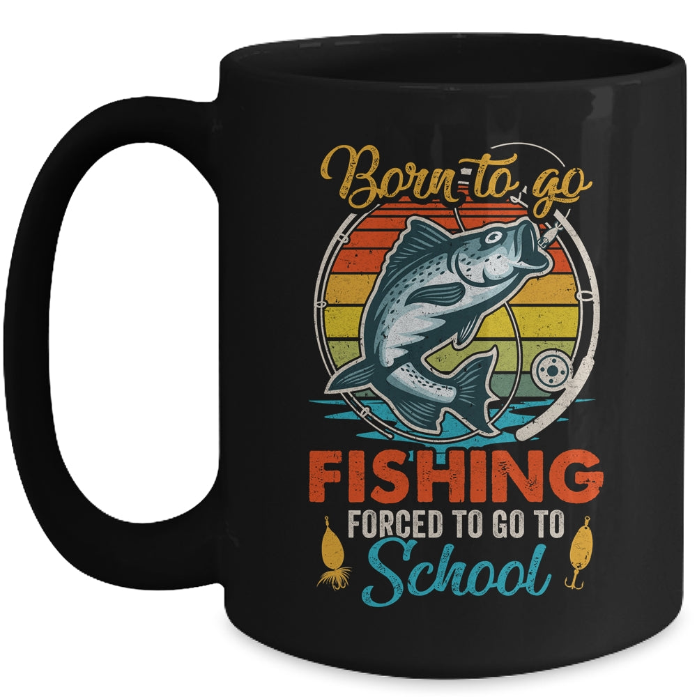 Funny Born To Go Fishing Bass Fish Fisherman Boys Kids Mug | teecentury