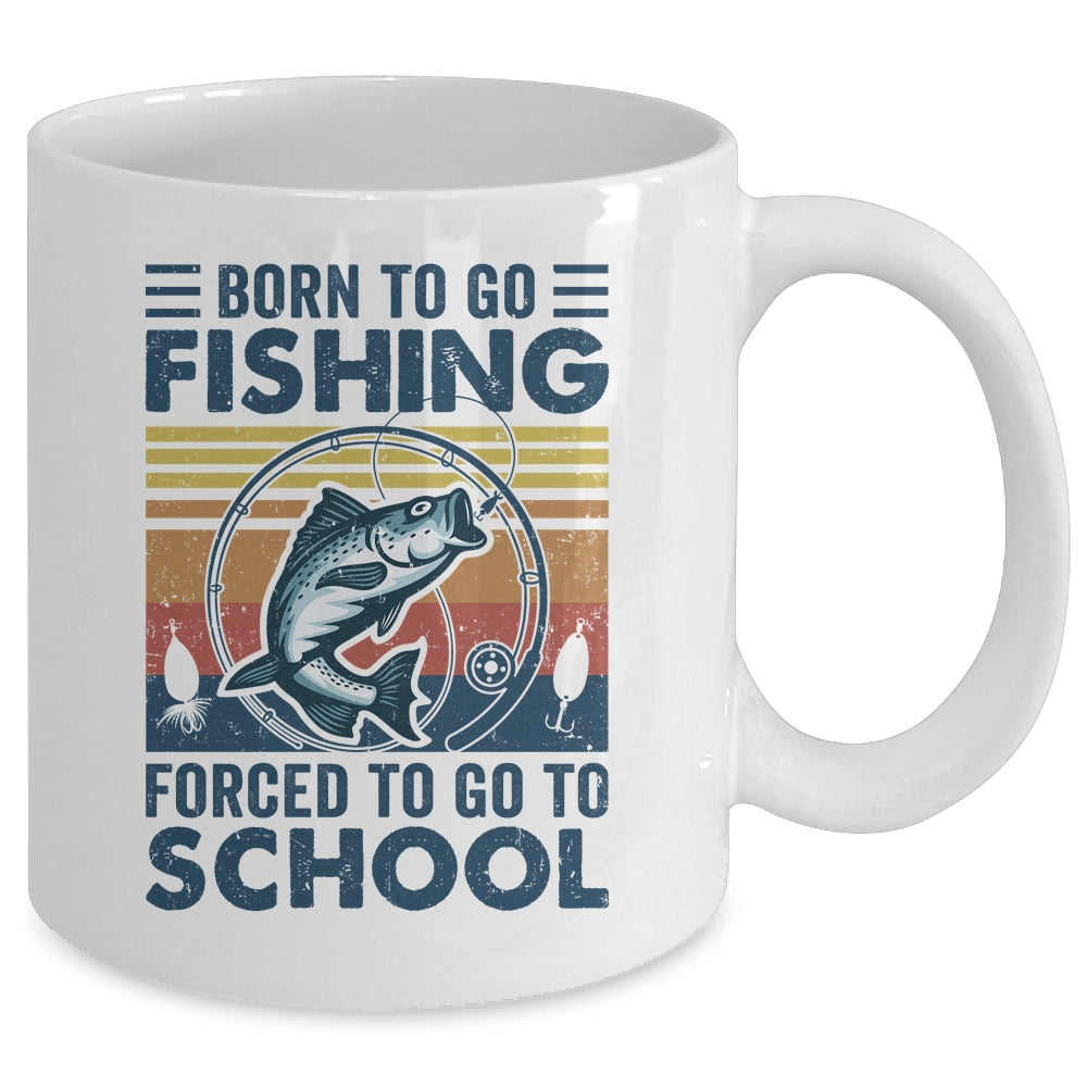 Funny Born To Go Fishing Bass Fish Fisherman For Boys Mug | teecentury