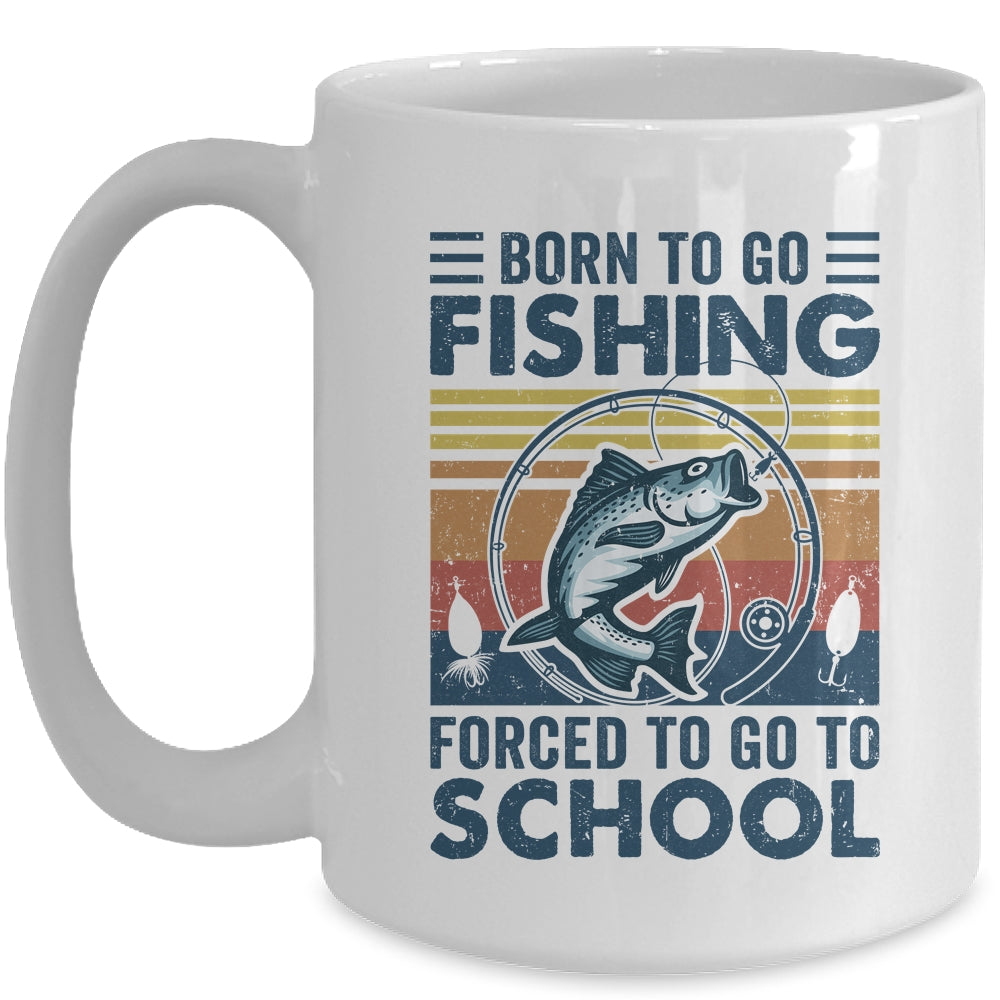 Funny Born To Go Fishing Bass Fish Fisherman For Boys Mug | teecentury