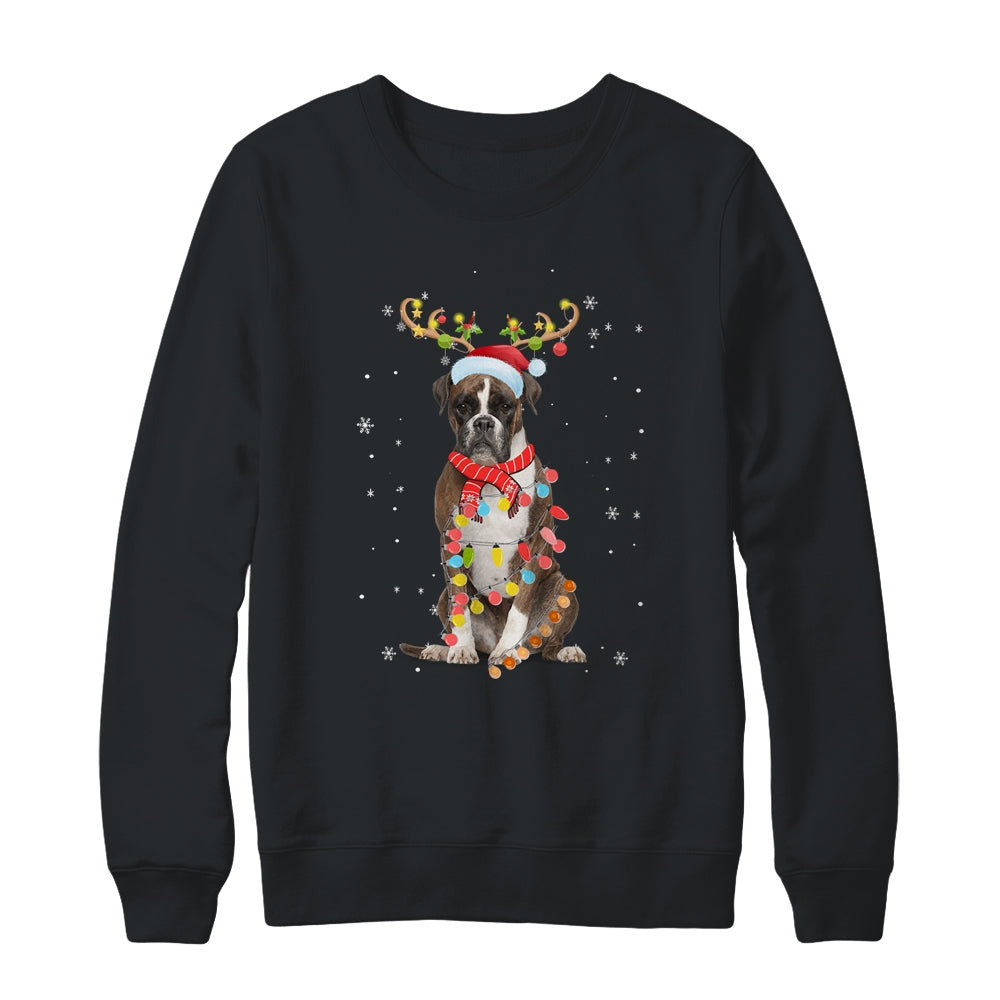Funny Boxer Christmas Tree Santa Reindeer Pajamas T-Shirt & Sweatshirt | Teecentury.com