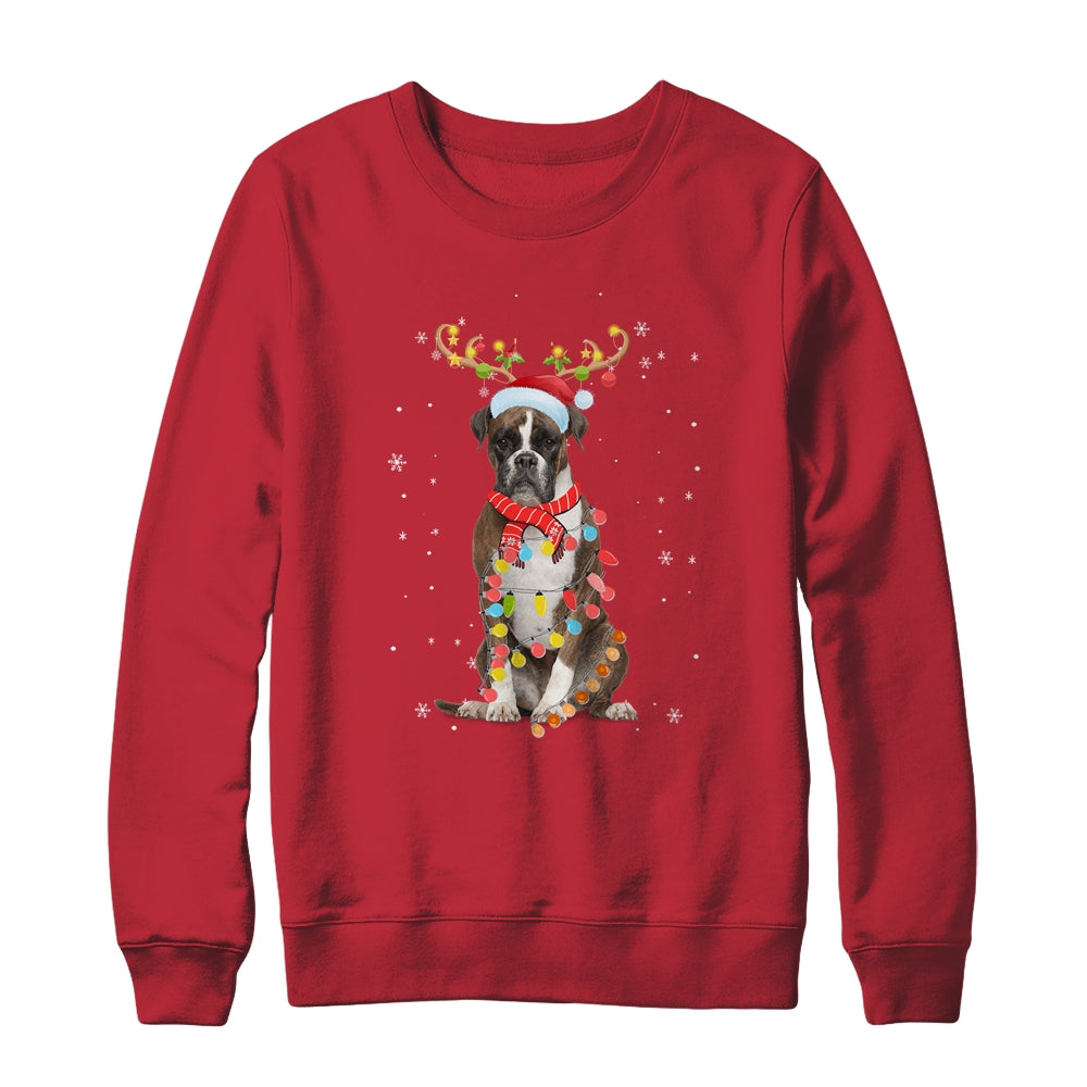 Funny Boxer Christmas Tree Santa Reindeer Pajamas T-Shirt & Sweatshirt | Teecentury.com