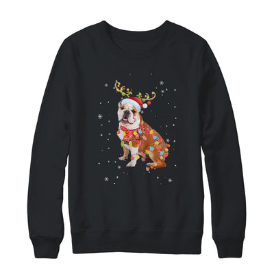 Funny Bulldog Christmas Tree Santa Reindeer Pajamas T-Shirt & Sweatshirt | Teecentury.com