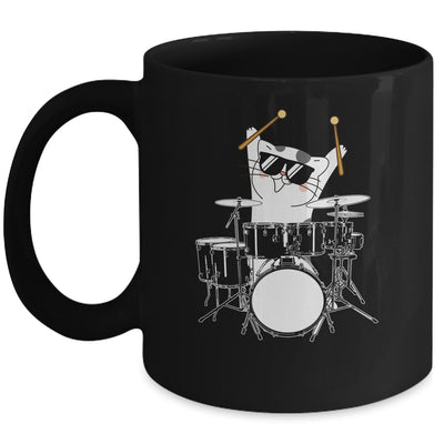 Funny Cat Drummer Funny Cat Drumkit Mug | teecentury