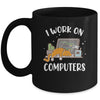 Funny Cat I Work On Computers Cat Lover Mug | teecentury