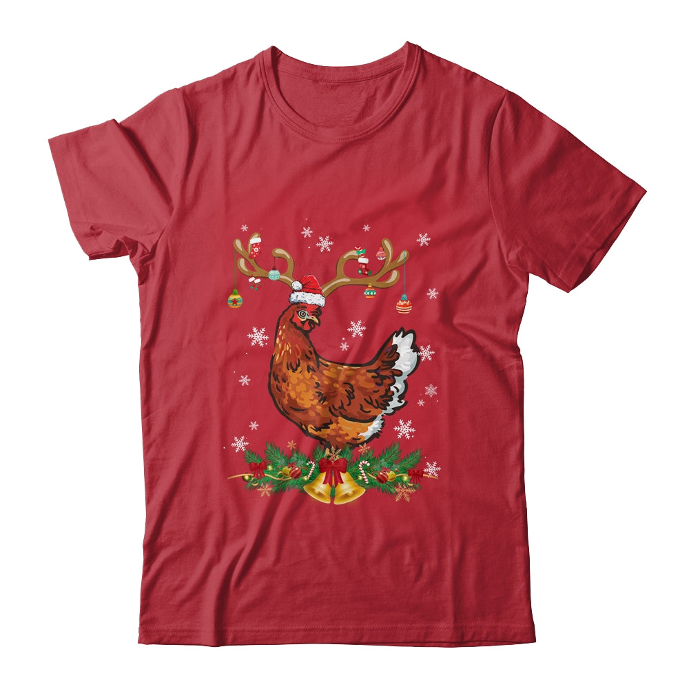 Funny Chicken Reindeer Lights Ornament Santa Christmas Xmas Shirt & Sweatshirt | teecentury