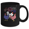 Funny Chickens American Flag Patriotic Farmer 4th Of July Mug | teecentury