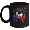 Funny Chickens American Flag Patriotic Farmer 4th Of July Mug | teecentury